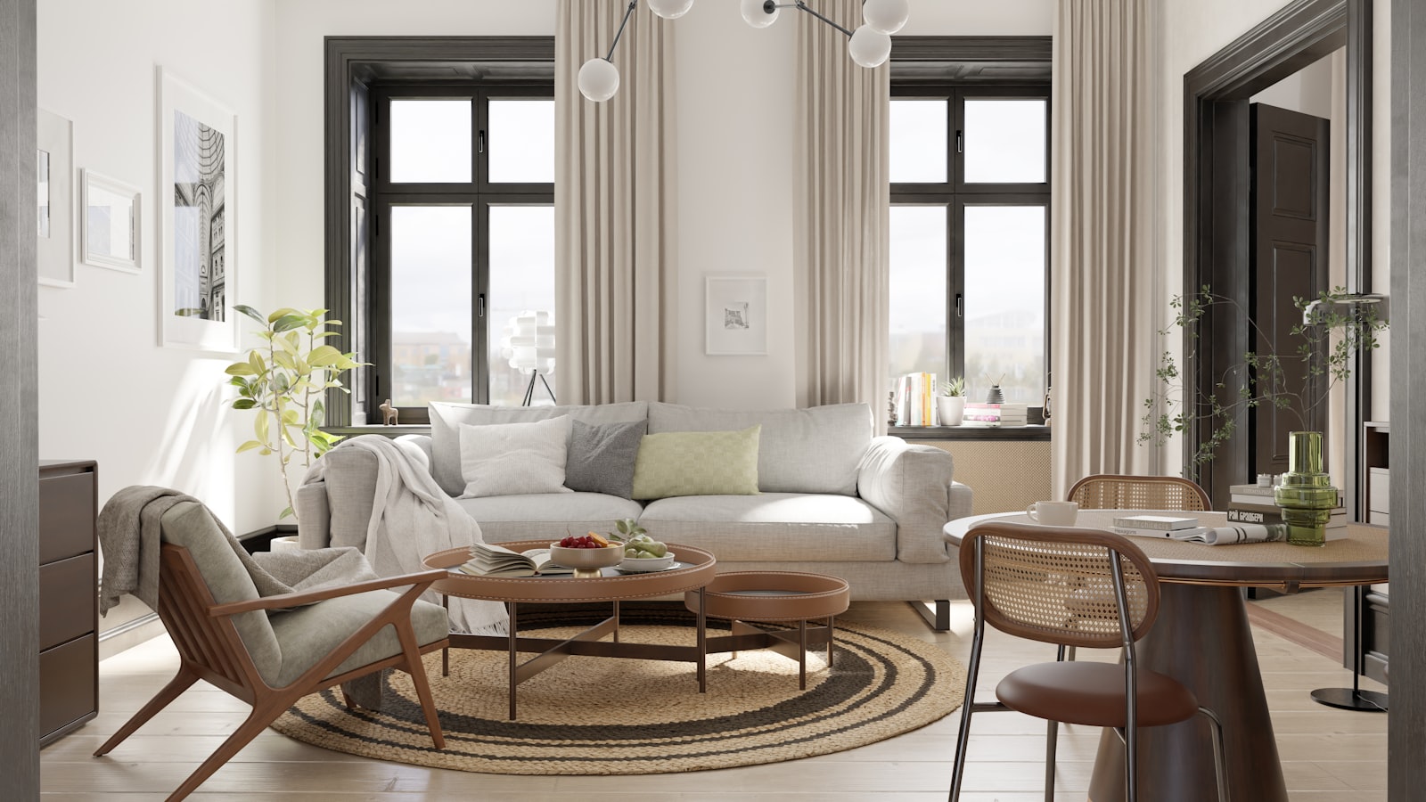 A calm, light-filled shared living area